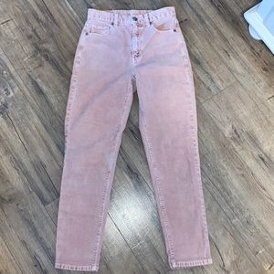 American Eagle pink corduroy boyfriend/mom jeans